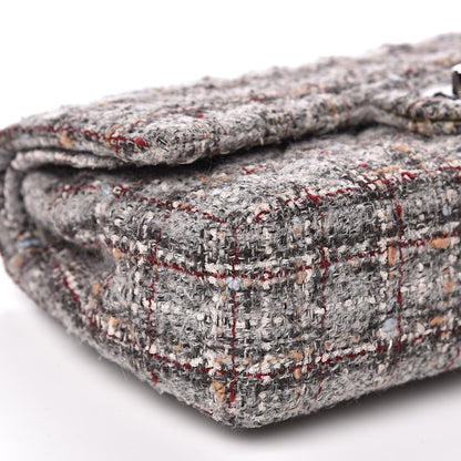 Chanel Tweed Quilted Medium Double Flap Grey Multicolor 10 of 12