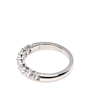 Tiffany Platinum Diamond .57ct 3mm Half Circle Embrace Band Ring 49 4.75 8 of 8