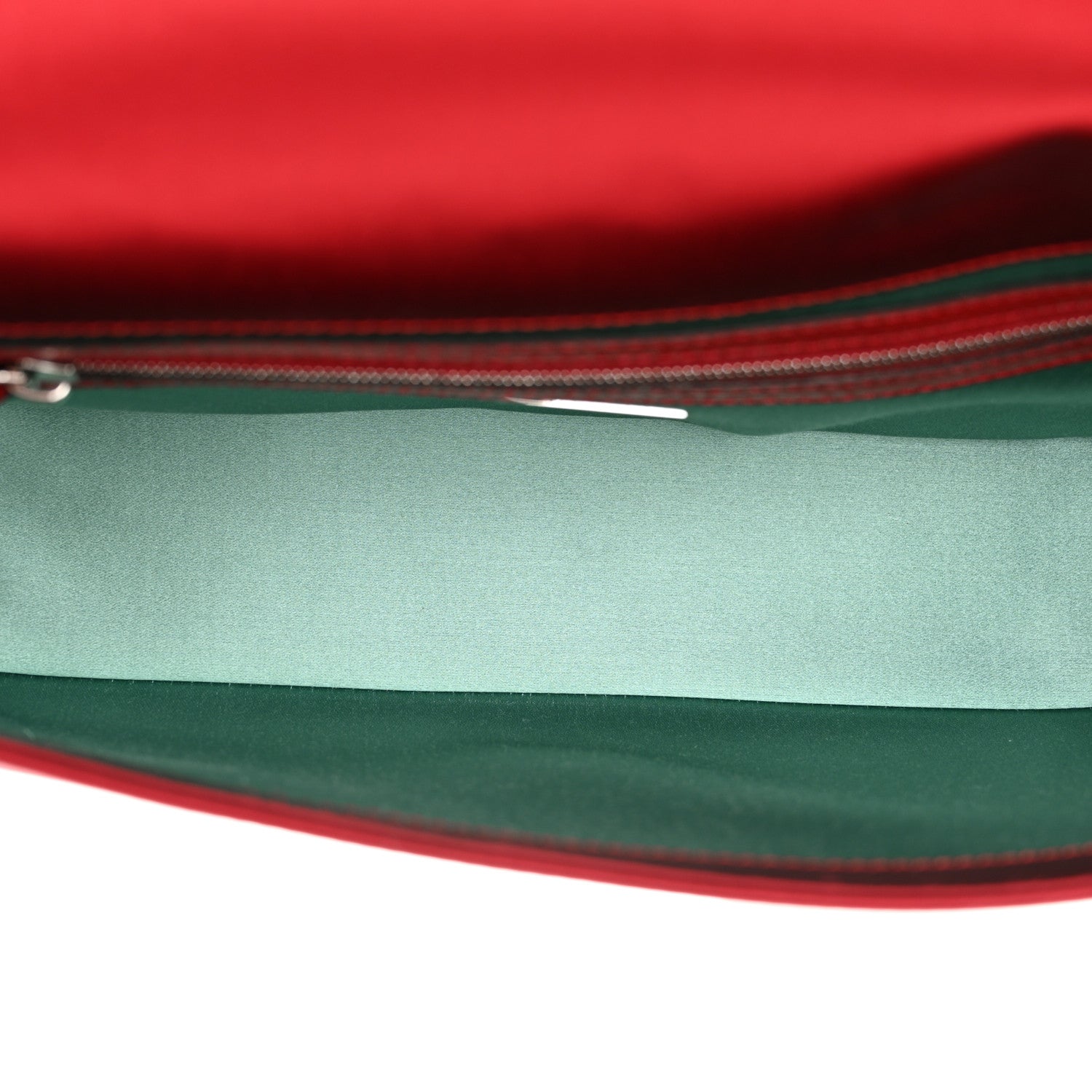 Fendi Satin Karung Crystal Baguette Rosso Scuro 5 of 11