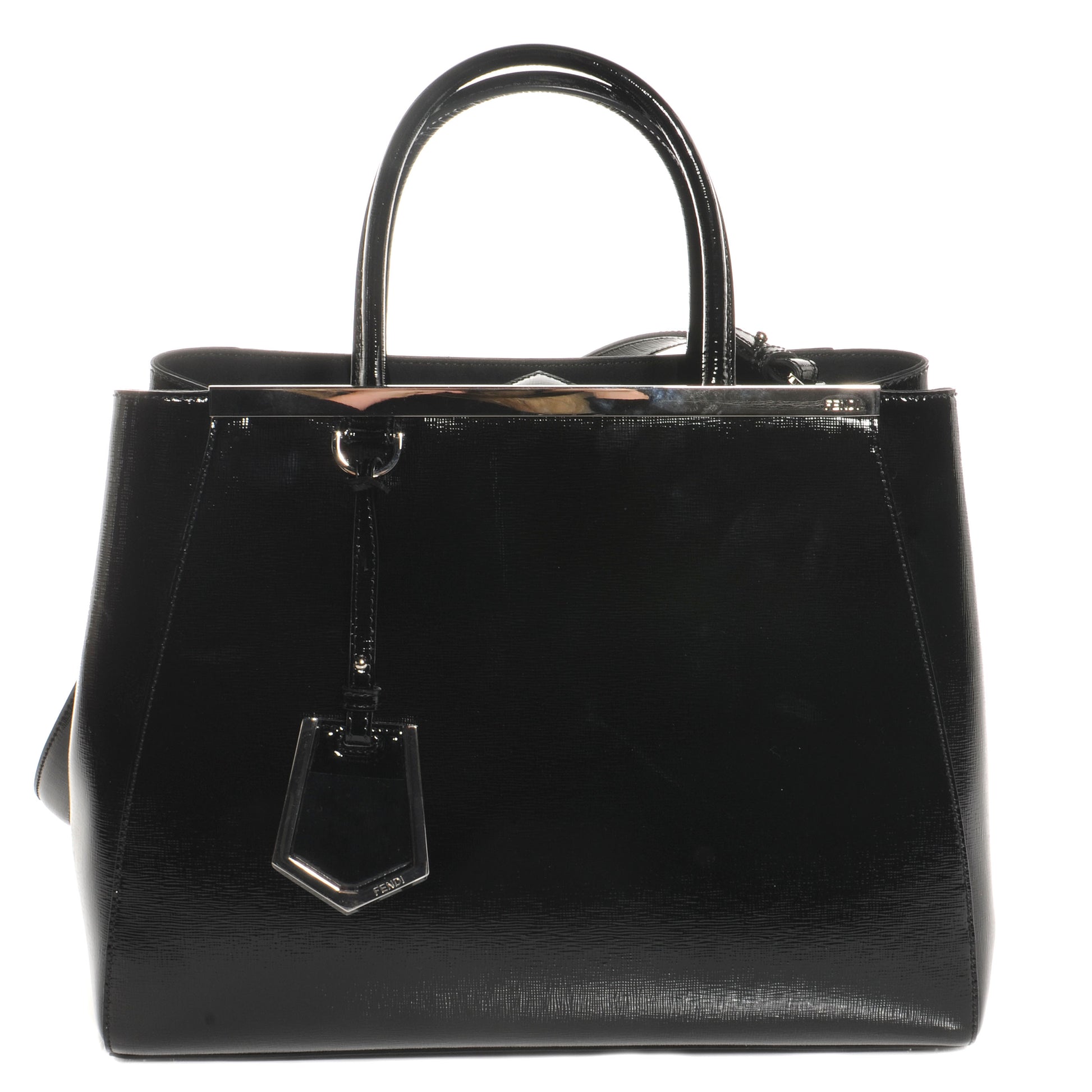 Fendi Patent Vitello Elite Regular 2Jours Tote Black 1 of 11