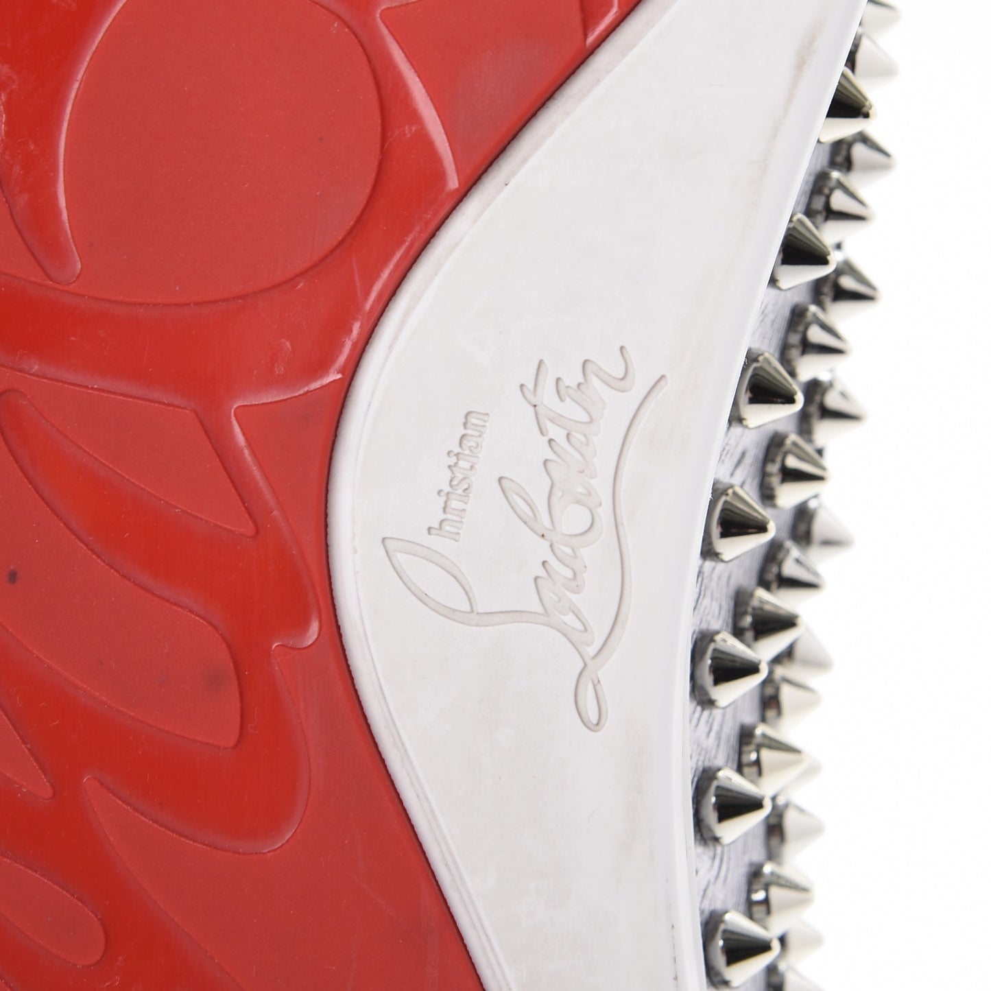 Mens Metallic Calfskin Spikes Roller Boat Flat 44.5 Silver