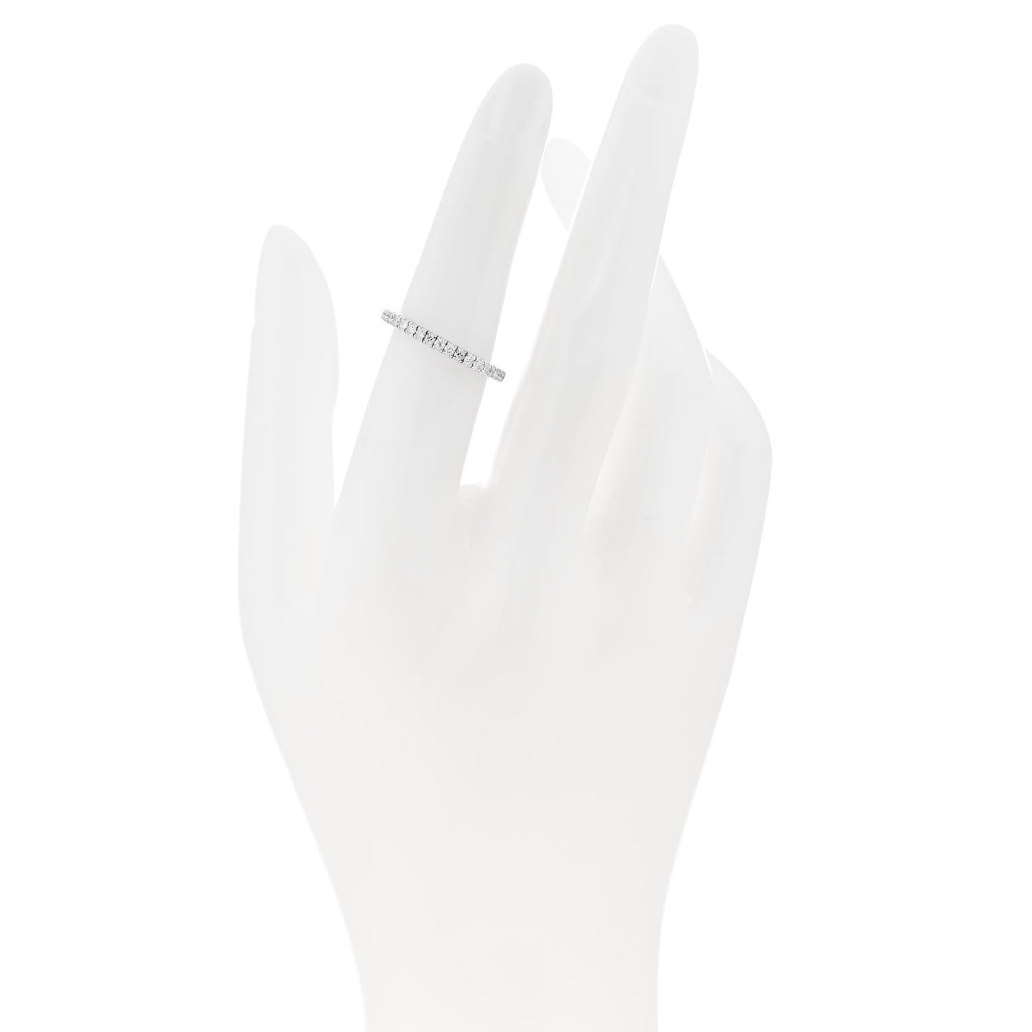 18K White Gold Diamond 2mm Etincelle de Cartier Wedding Band Ring 51 5.75