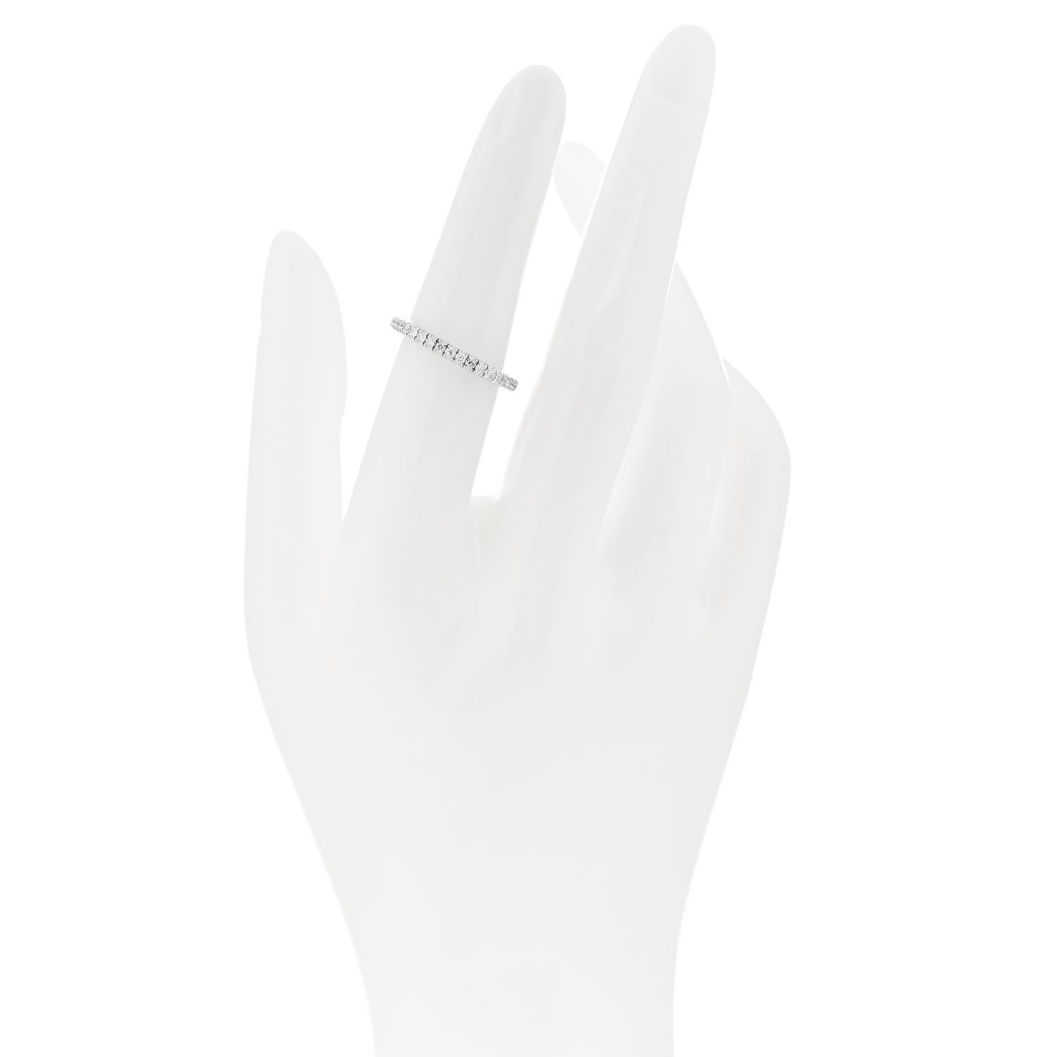 Cartier 18K White Gold Diamond 2mm Etincelle de Cartier Wedding Band Ring 51 5.75 2 of 5