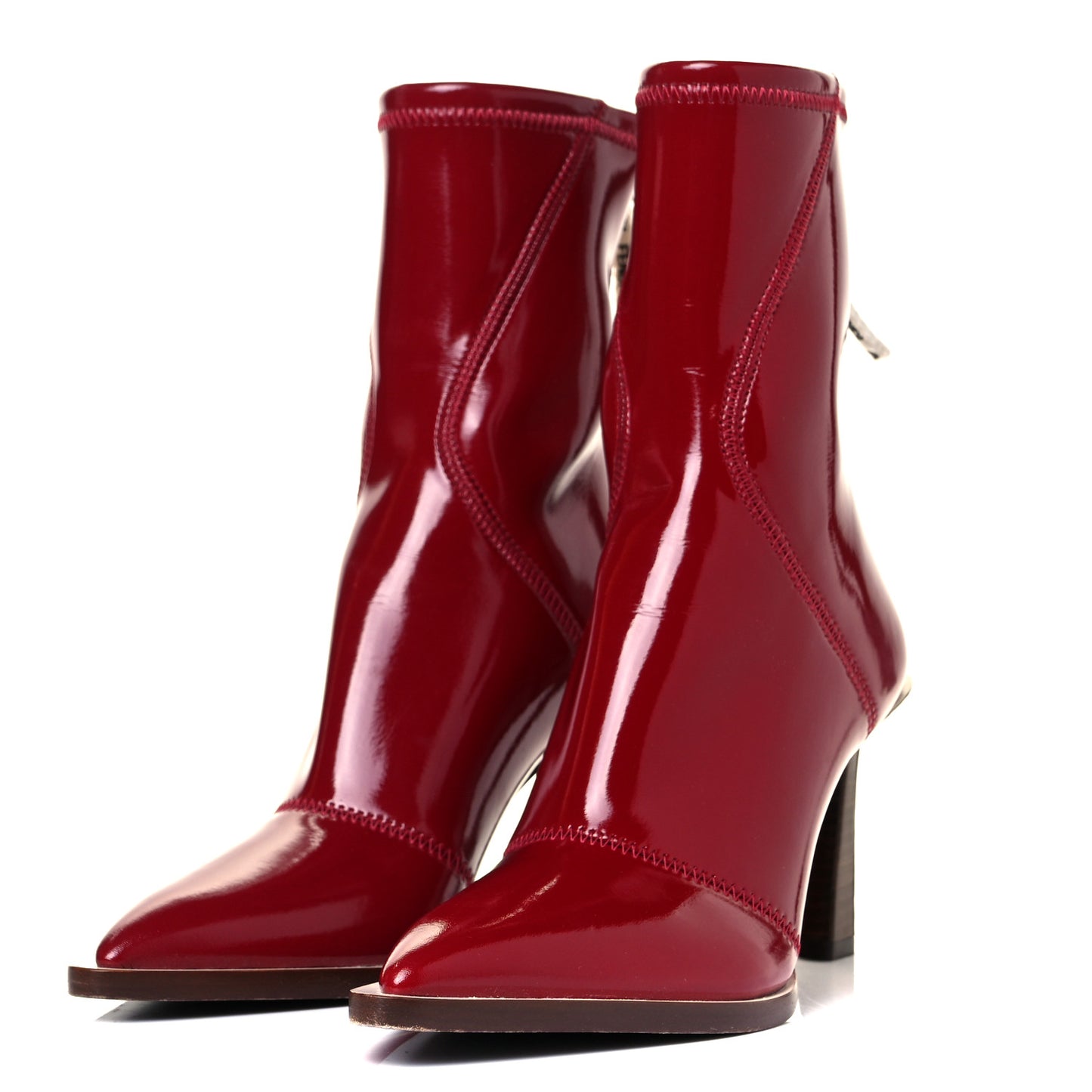 Glossy Neoprene FFrame Ankle Boots 36 Rosso Ciliegia