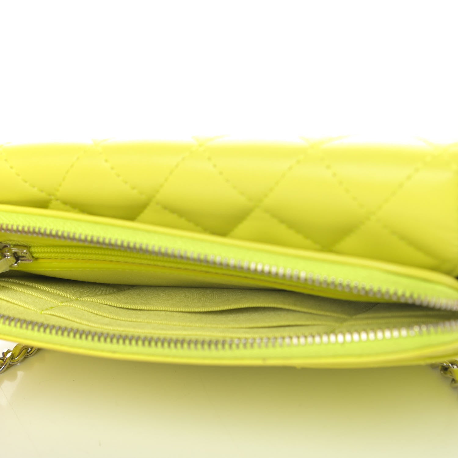 Chanel Lambskin Quilted Flap Phone Holder With Chain Neon Yellow 5 of 6