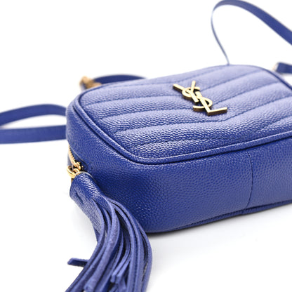 Saint Laurent Grain De Poudre Matelasse Monogram Baby Lou Camera Bag Sapphire Blue 8 of 9