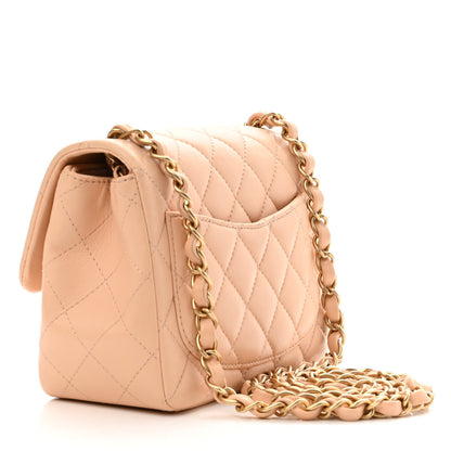 Chanel Lambskin Quilted Mini Square Flap Beige 3 of 10
