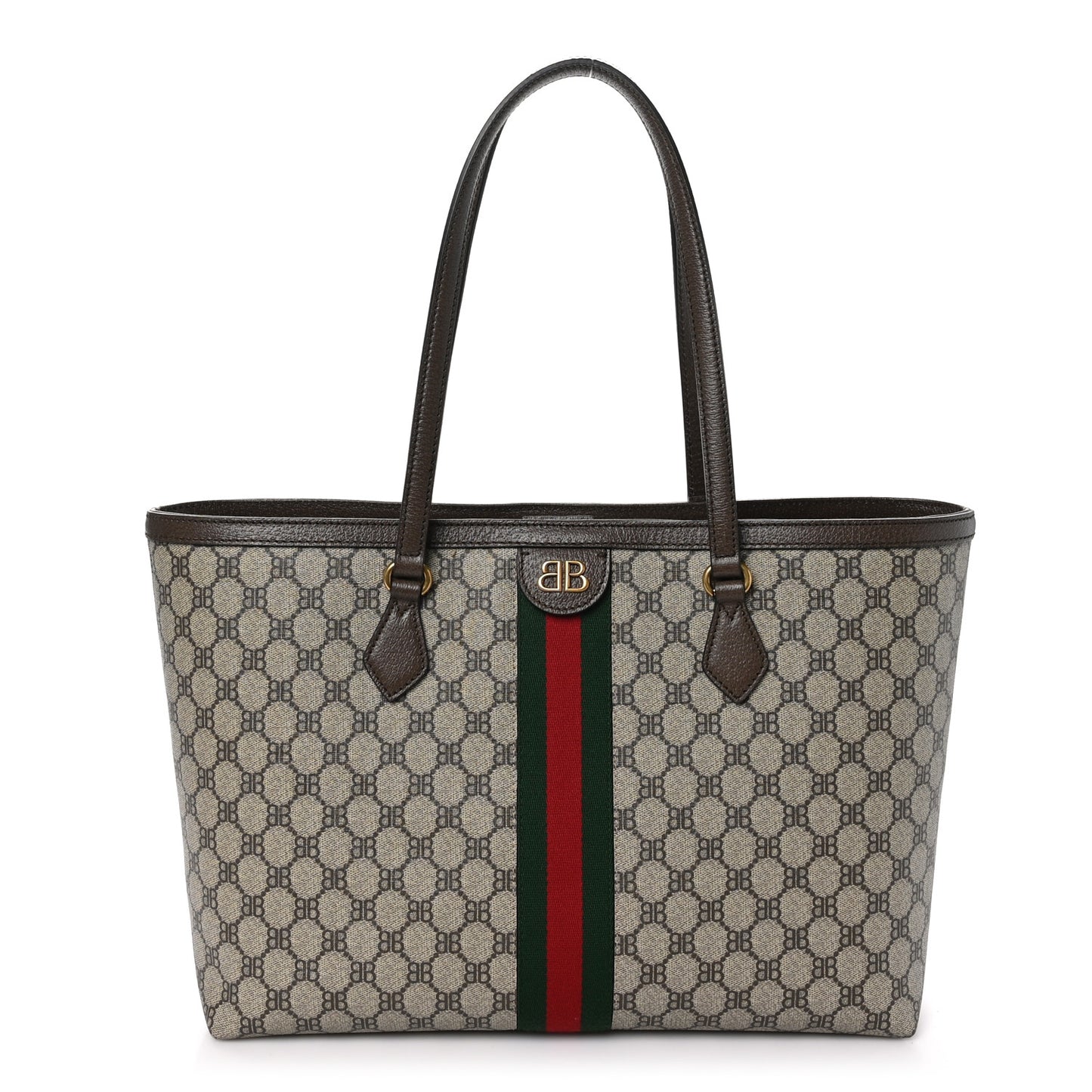 X BB Supreme Monogram Web Medium Ophidia Shopping Tote Beige New Acero