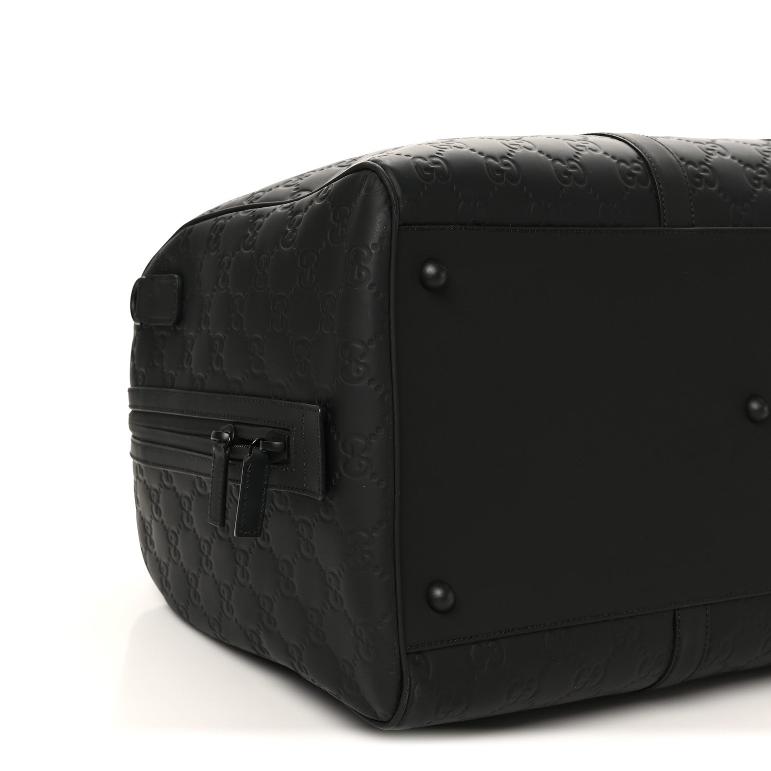 Gucci Rubber Effect GG Embossed Large Duffle Bag Black 8 of 9