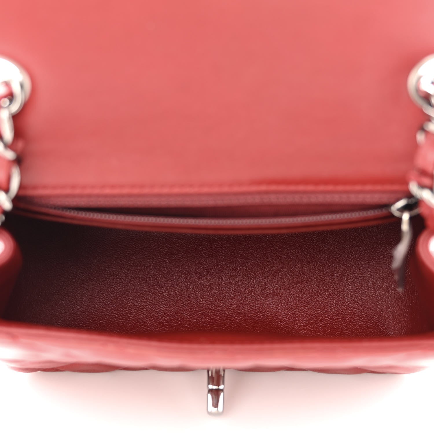 Chanel Lambskin Quilted Mini Square Flap Bordeaux 5 of 11