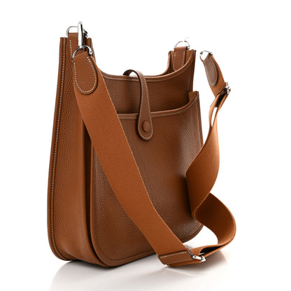 Hermes Taurillon Clemence Evelyne III PM Gold 3 of 11