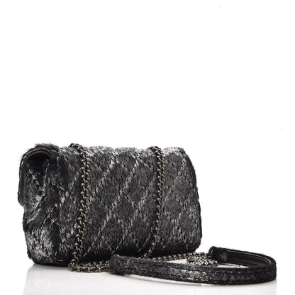 Chanel Metallic Pony Hair Quilted Extra Mini Flap Dark Silver 3 of 7