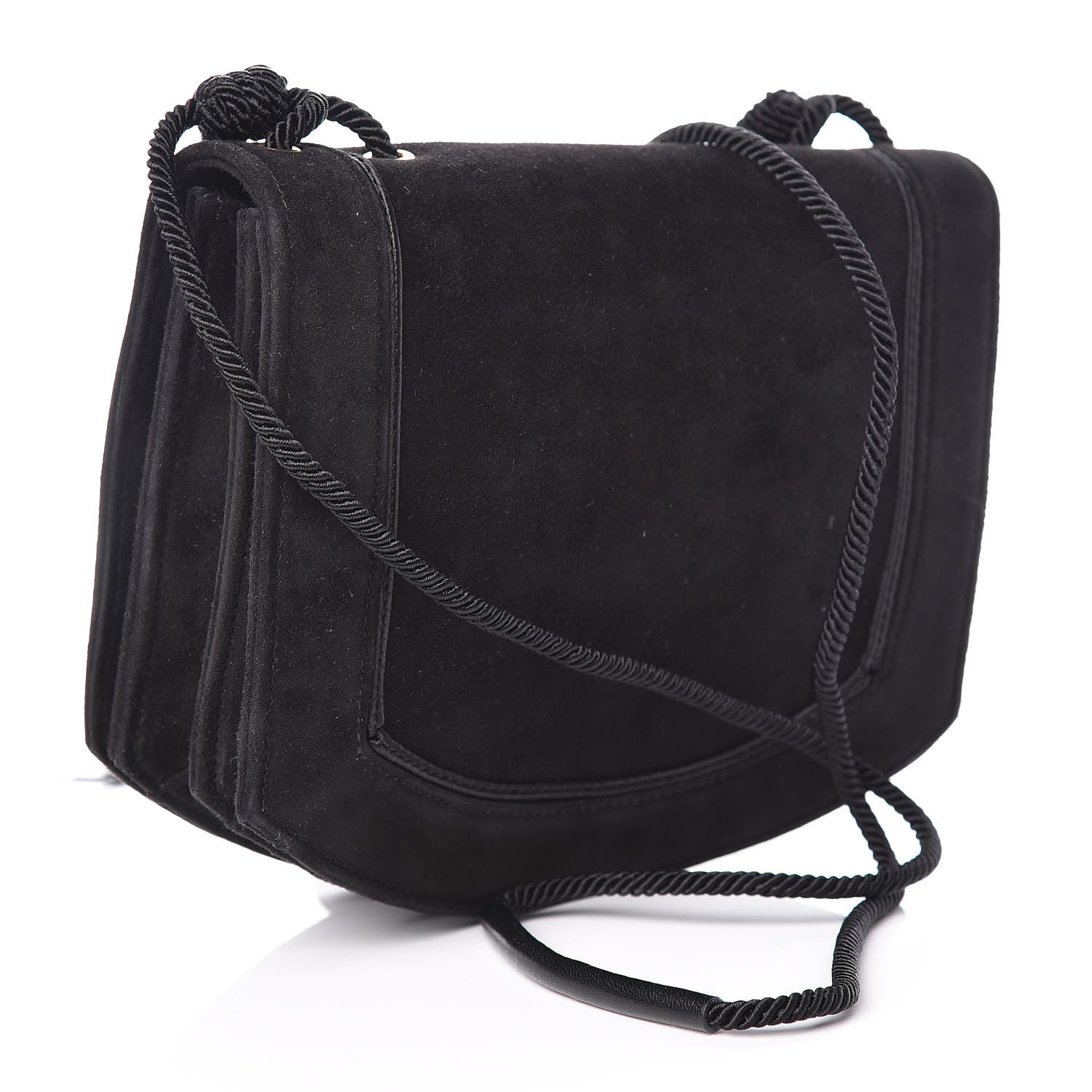 Saint Laurent Suede Medium Monogram Fetish Satchel Black 3 of 7