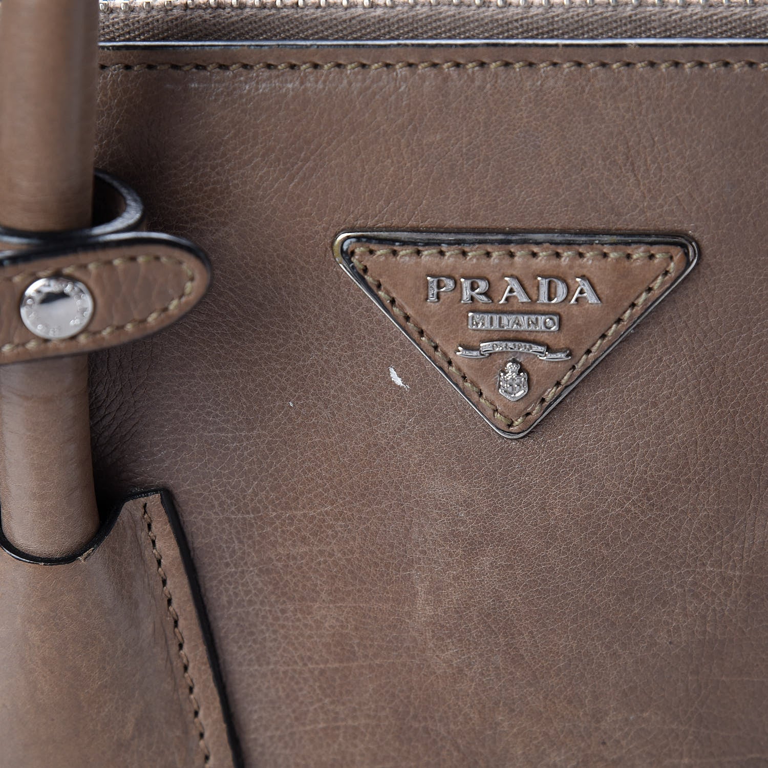 Prada Glace Calf Twin Pocket Tote Bambu 18 of 21