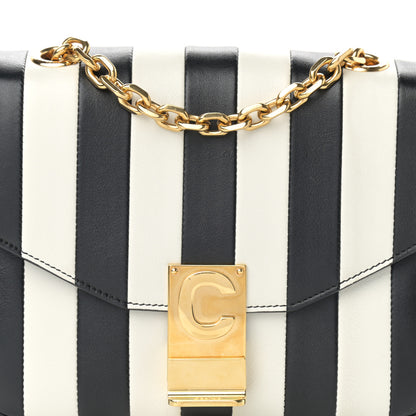 Celine Shiny Calfskin Stripes Small C Bag Black 8 of 13