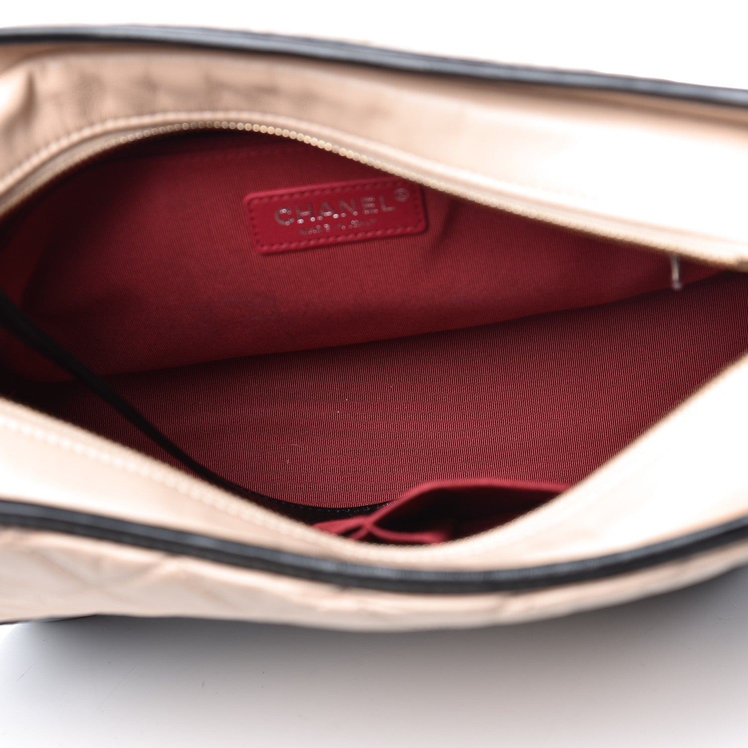 Chanel Aged Calfskin Quilted Medium Gabrielle Hobo Beige Black 5 of 11