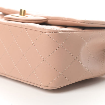 Chanel Lambskin Quilted Mini Top Handle Rectangular Flap Beige 9 of 10