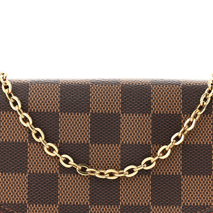 Louis Vuitton Damier Ebene Pochette Felicie Chain Wallet 9 of 11