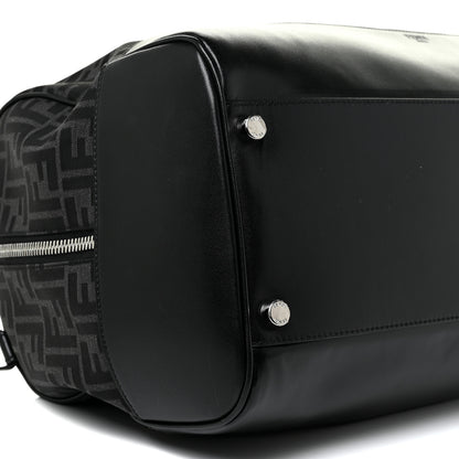 Fendi Recycled Fabric Jacquard Vitello Astro FF 1974 Medium Duffle Bag Asfalto Black 10 of 19