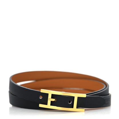 Hermes Chamonix Behapi Double Tour Bracelet T3 Black Fauve 1 of 5