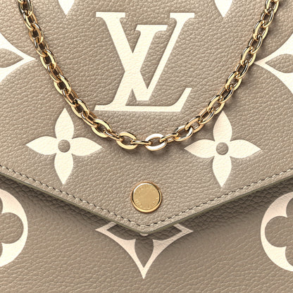 Louis Vuitton Empreinte Monogram Giant Felicie Pochette Khaki Cream 8 of 10