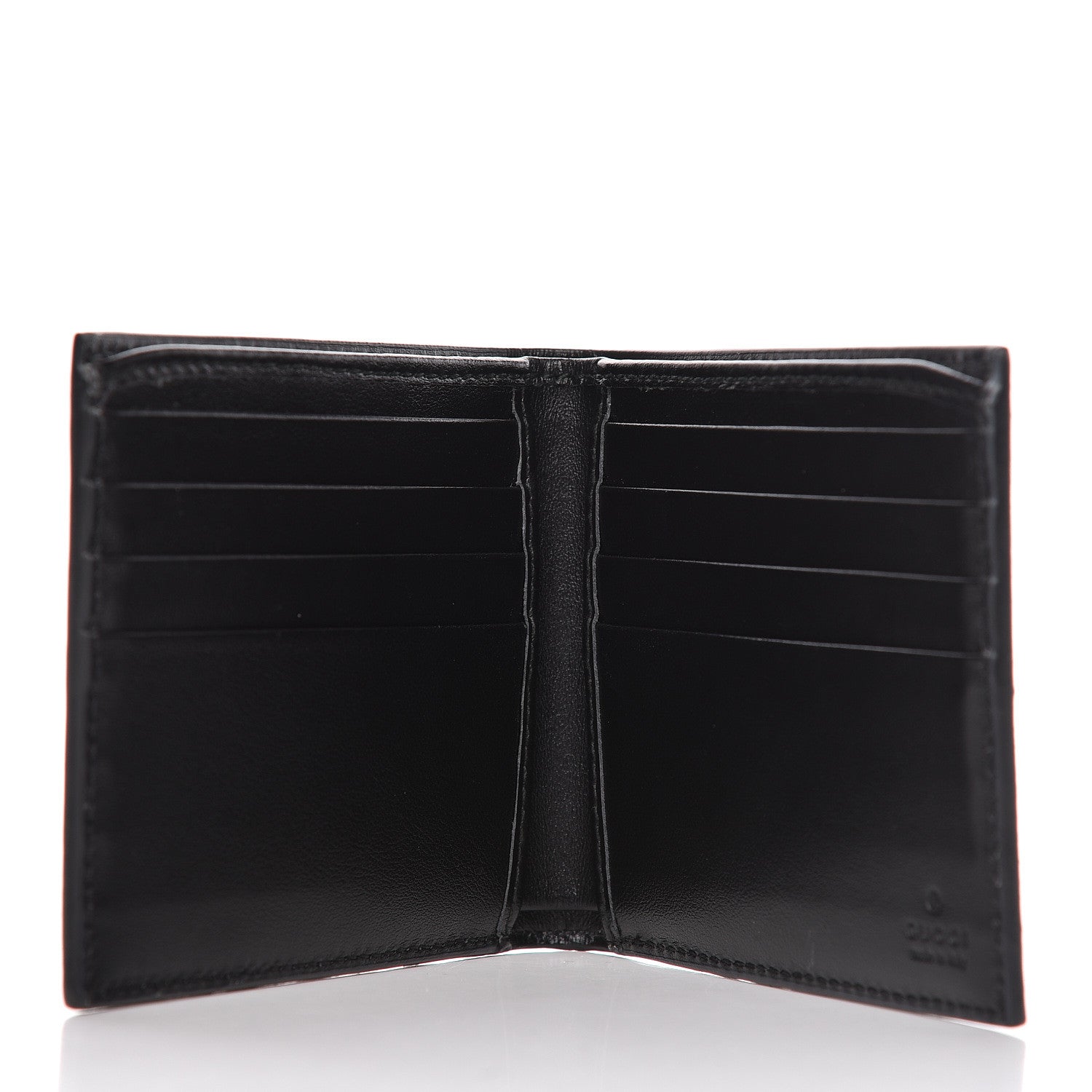 Gucci GG Supreme Monogram Selleria Calfskin Tiger Nice Bi-Fold Wallet Beige Ebony Multicolor Black 5 of 8