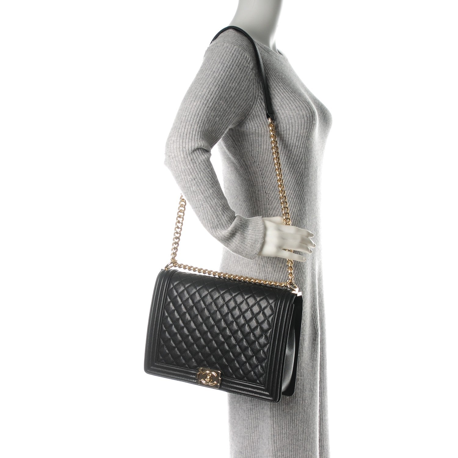 Chanel Caviar Quilted Large Boy Flap Black 2 of 8