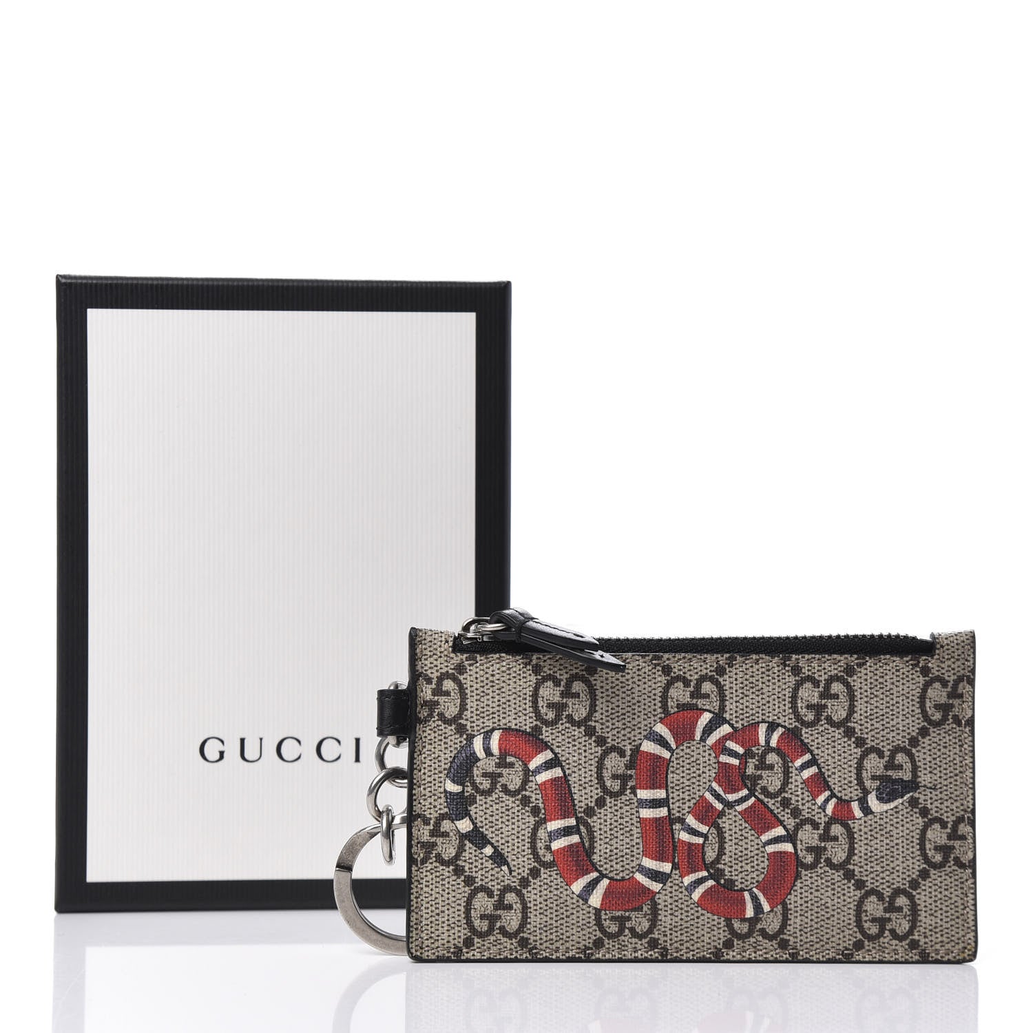 Gucci GG Supreme Monogram Kingsnake Lanyard Coin Case Card Holder 11 of 11
