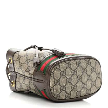 Gucci GG Supreme Monogram Web Mini Ophidia Bucket Bag Brown 4 of 10