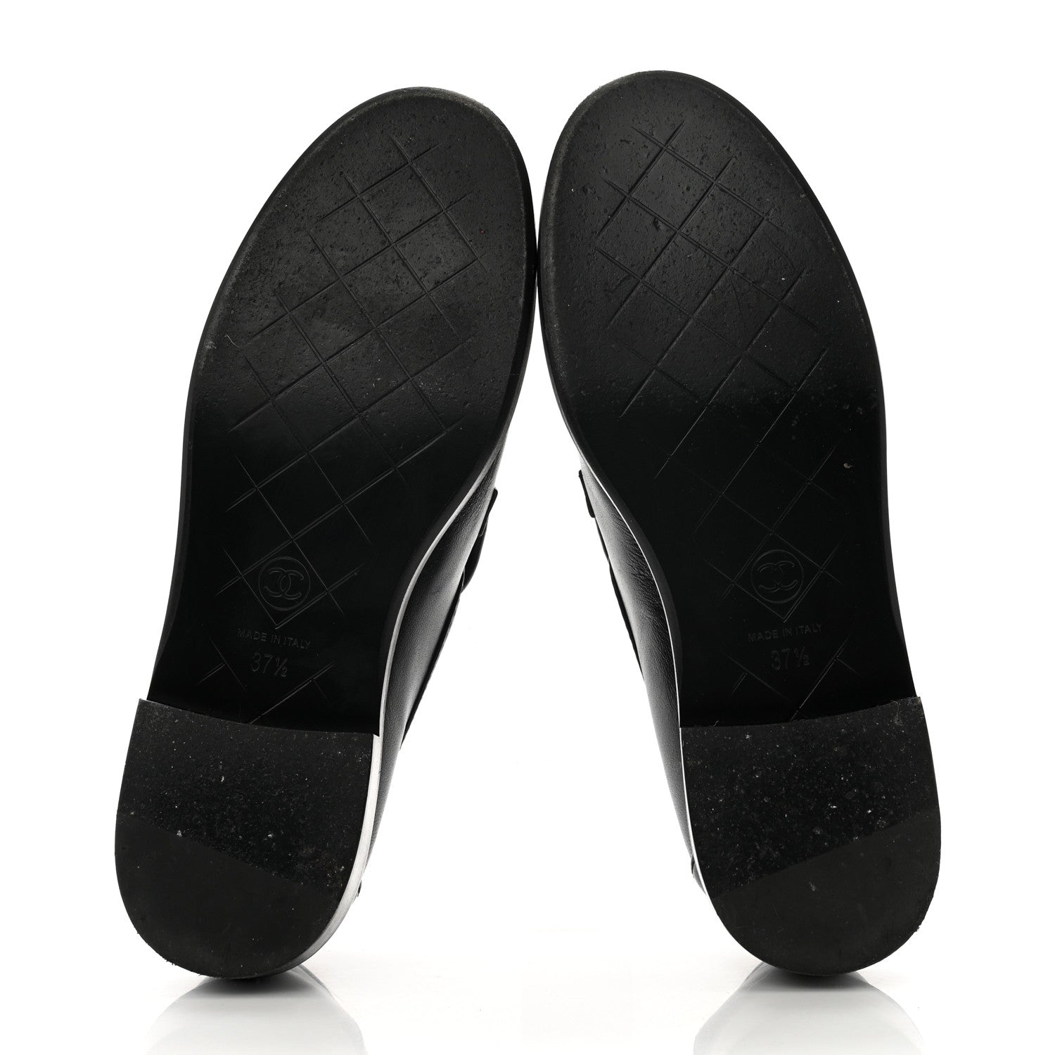 Chanel Lambskin Quilted CC Turnlock Loafers 37.5 Black 5 of 11