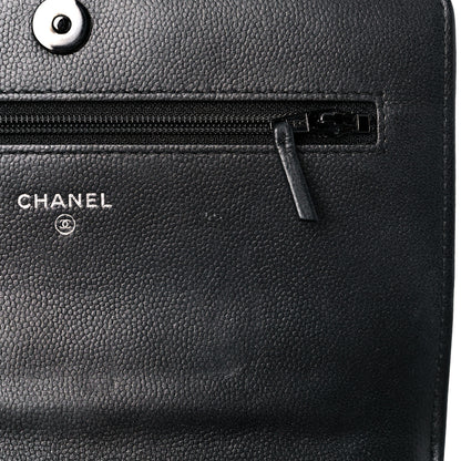 Chanel Caviar Quilted Boy Wallet On Chain WOC So Black 14 of 22