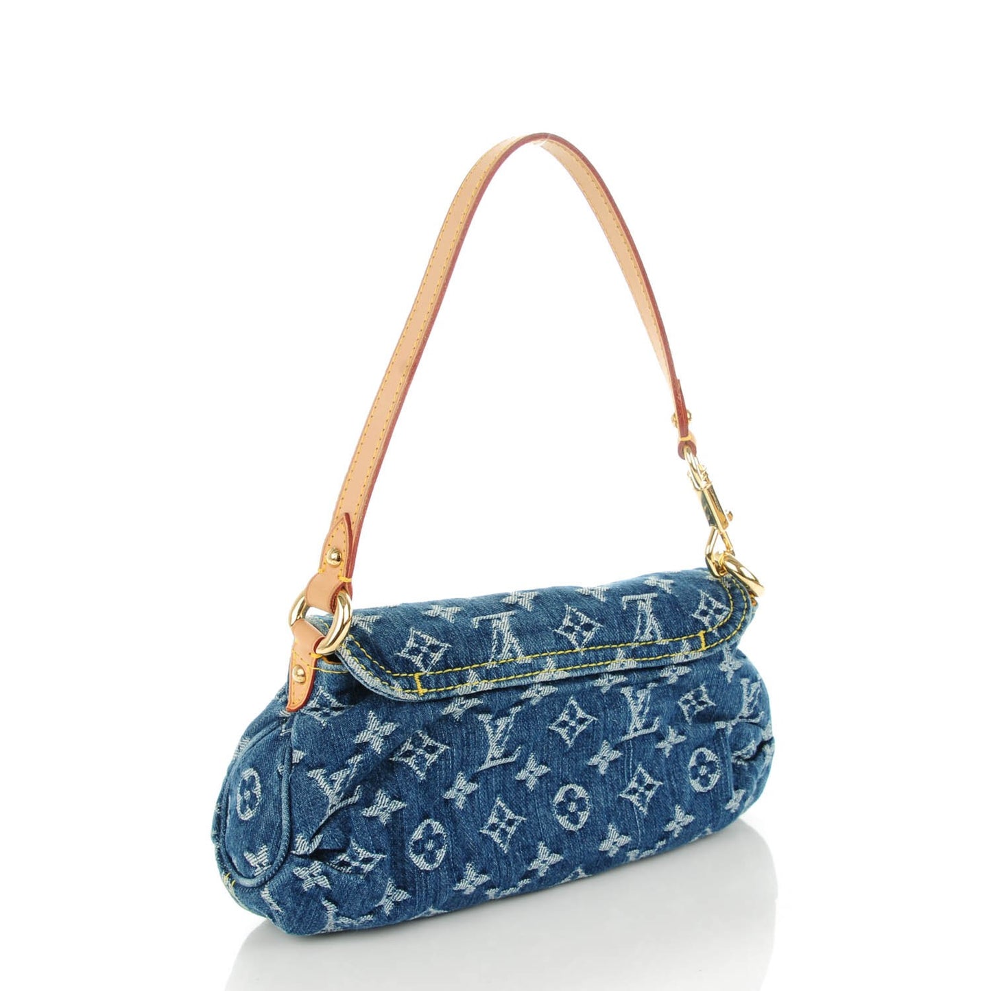 Monogram Denim Mini Pleaty Blue