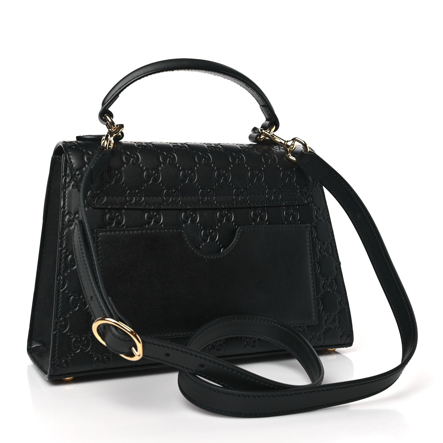 Gucci Guccissima Signature Small Padlock Top Handle Bag Black 3 of 9