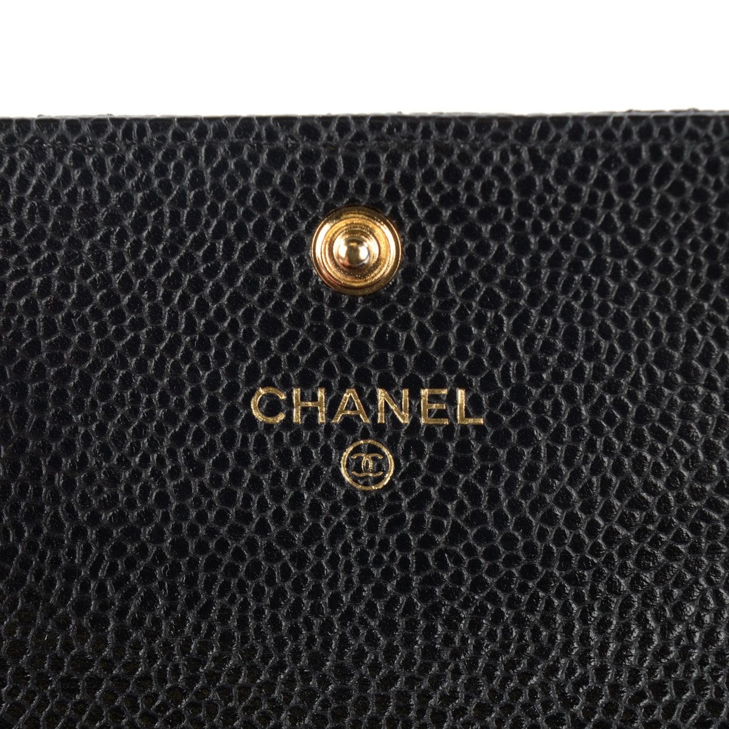 Caviar Quilted Flap Card Holder Black