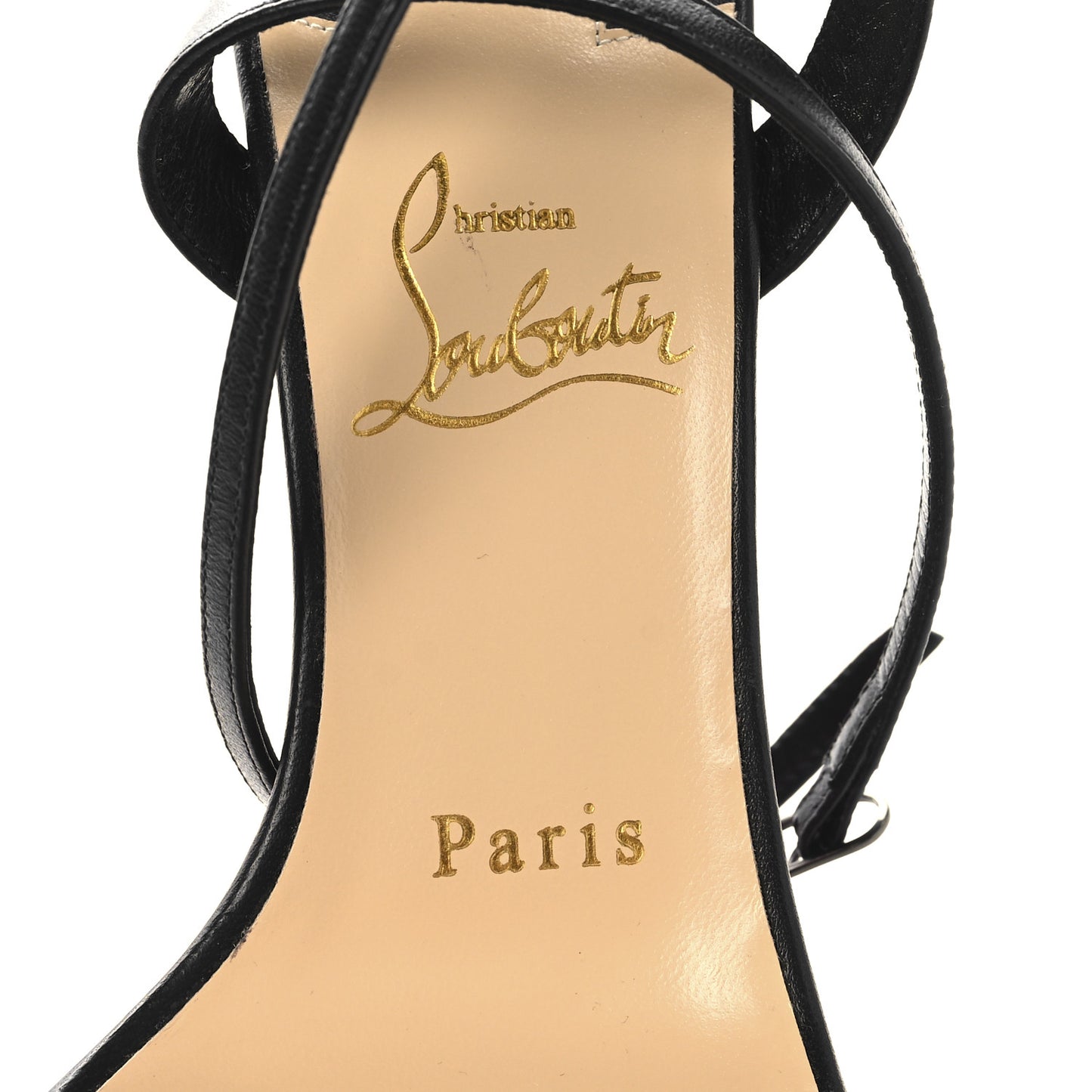 Nappa Loubi Queen Alta 150 Platform Sandals 37.5 Black