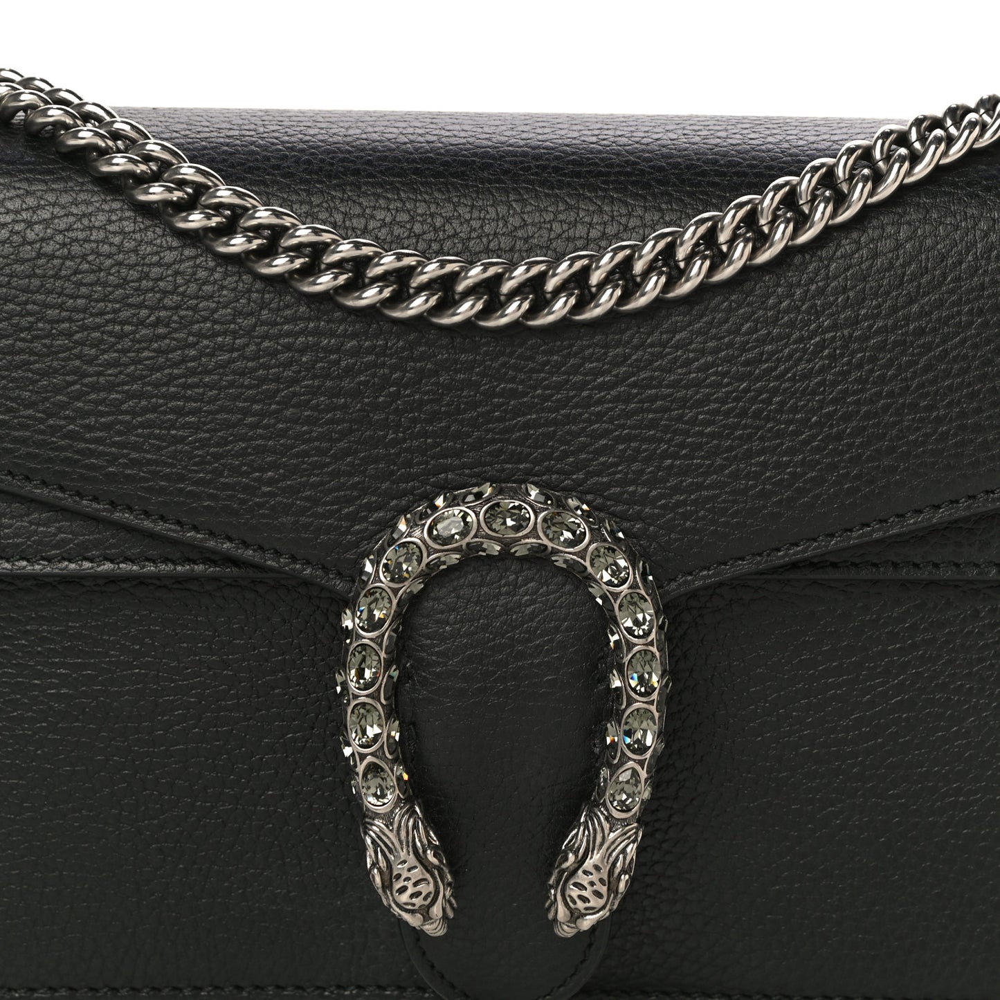Pebbled Calfskin Small Dionysus Shoulder Bag Black