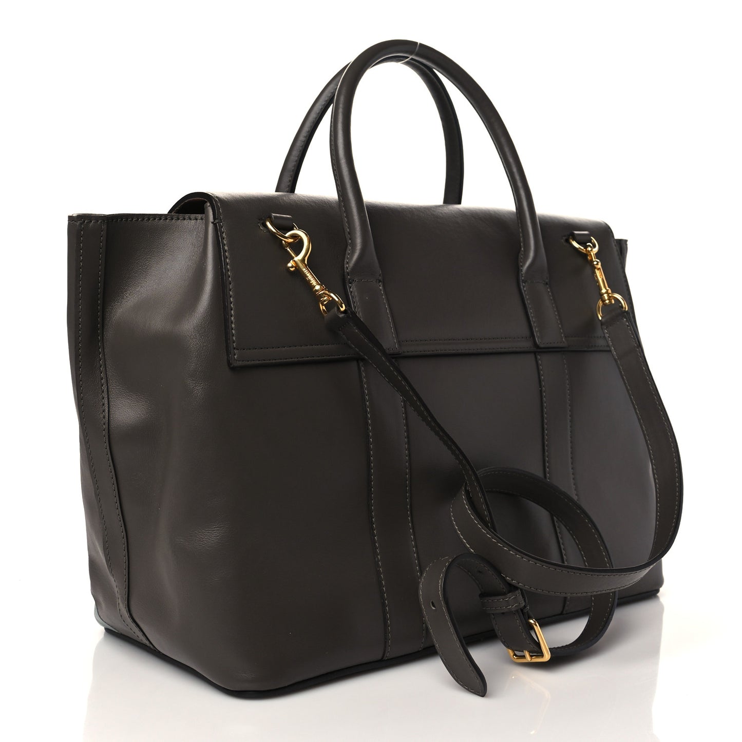 Smooth Calfskin Magnolia Patch Bayswater Dark Clay Chalk