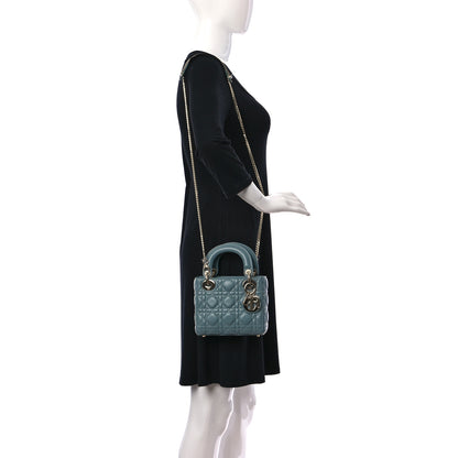 Christian Dior Lambskin Cannage Mini Lady Dior Cloud Blue 2 of 10