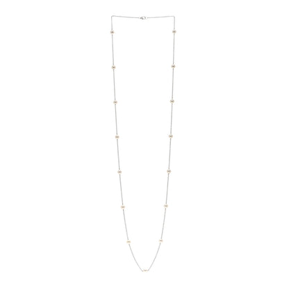 Mikimoto 18K White Gold Akoya Pearl 6mm Station Necklace 32" 3 of 4