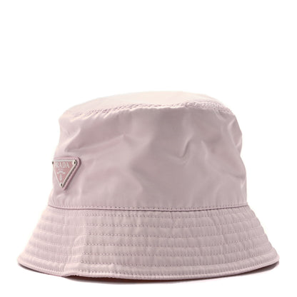 Prada Re-Nylon Metal Triangle Logo Womens Bucket Hat S Alabastro 1 of 6