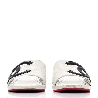 Chanel Calfskin Cambon CC Flat Slide Sandals 37 White 2 of 4