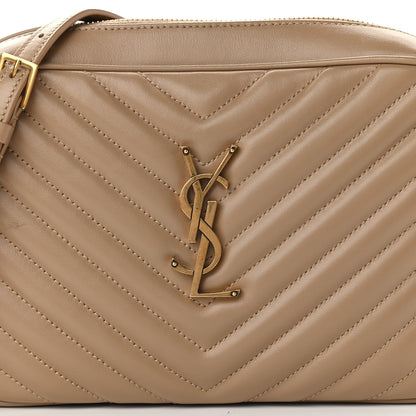 Saint Laurent Calfskin Matelasse Monogram Lou Camera Bag Dark Beige 8 of 12