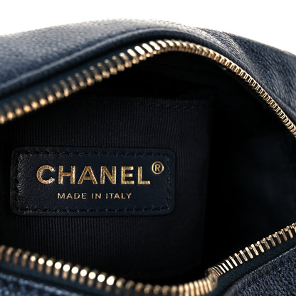 Chanel Shiny Caviar Quilted Chain Melody Camera Bag Dark Blue 6 of 10