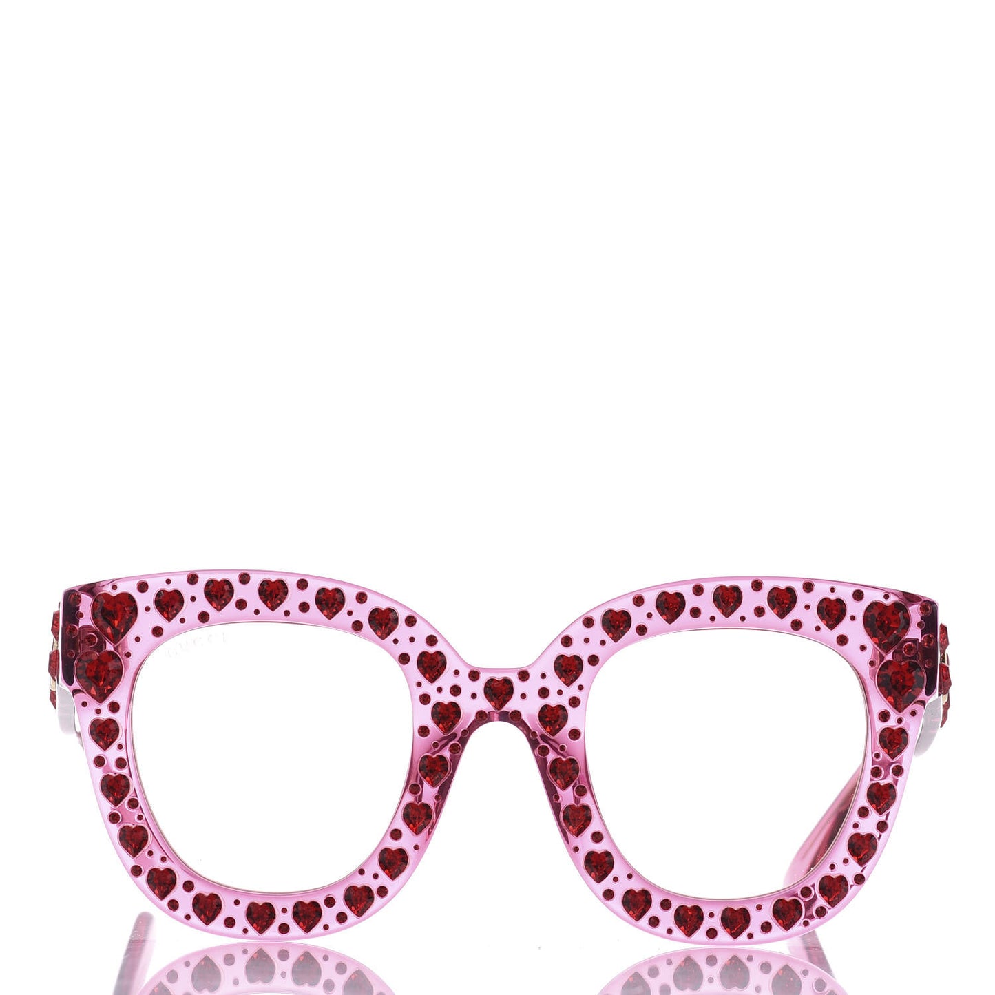 Acetate Crystal Heart GG0116S Sunglasses Fuchsia