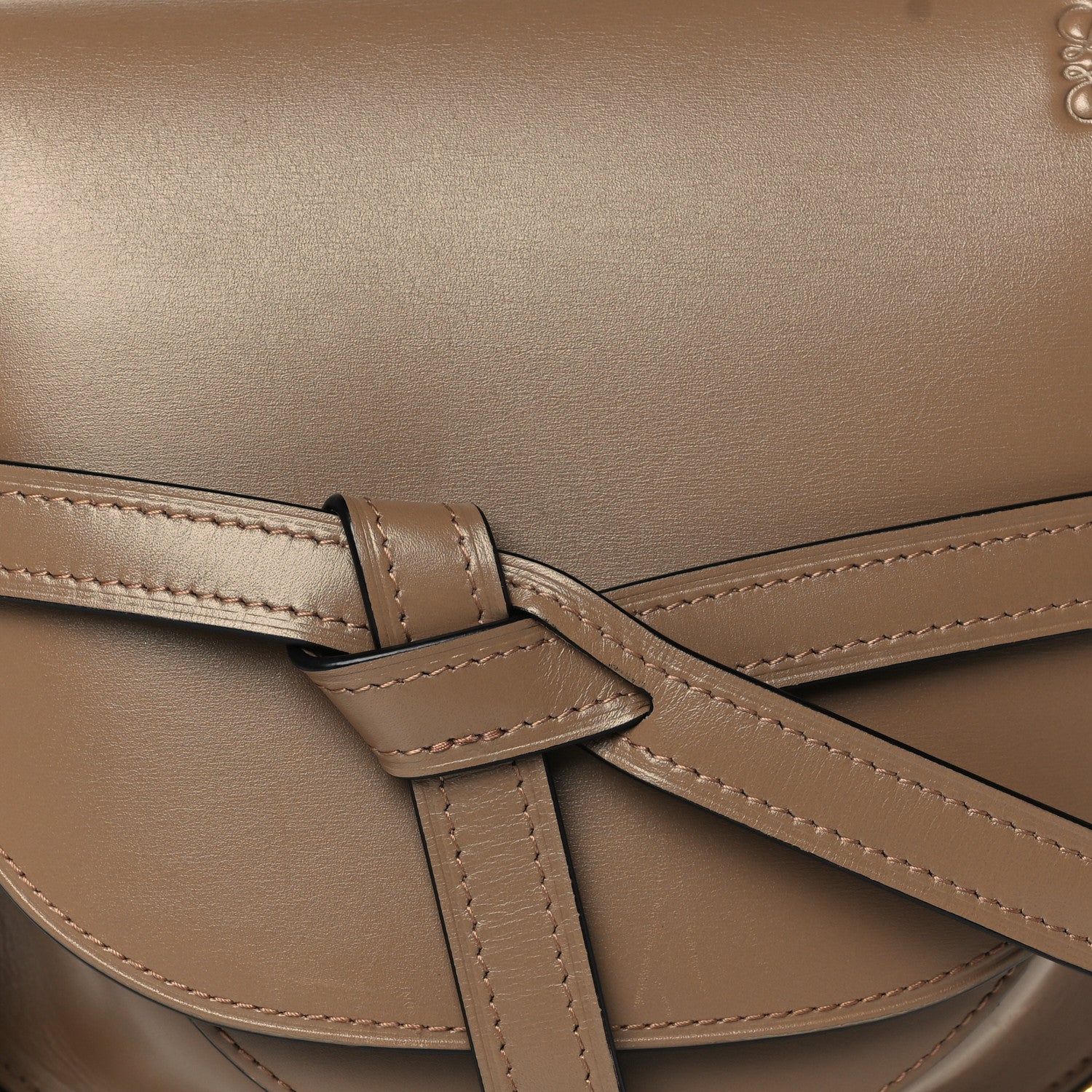 Loewe Calfskin Small Metal Gate Crossbody Bag Taupe 7 of 9