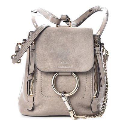 Chloe Suede Calfskin Mini Faye Backpack Motty Grey 1 of 13