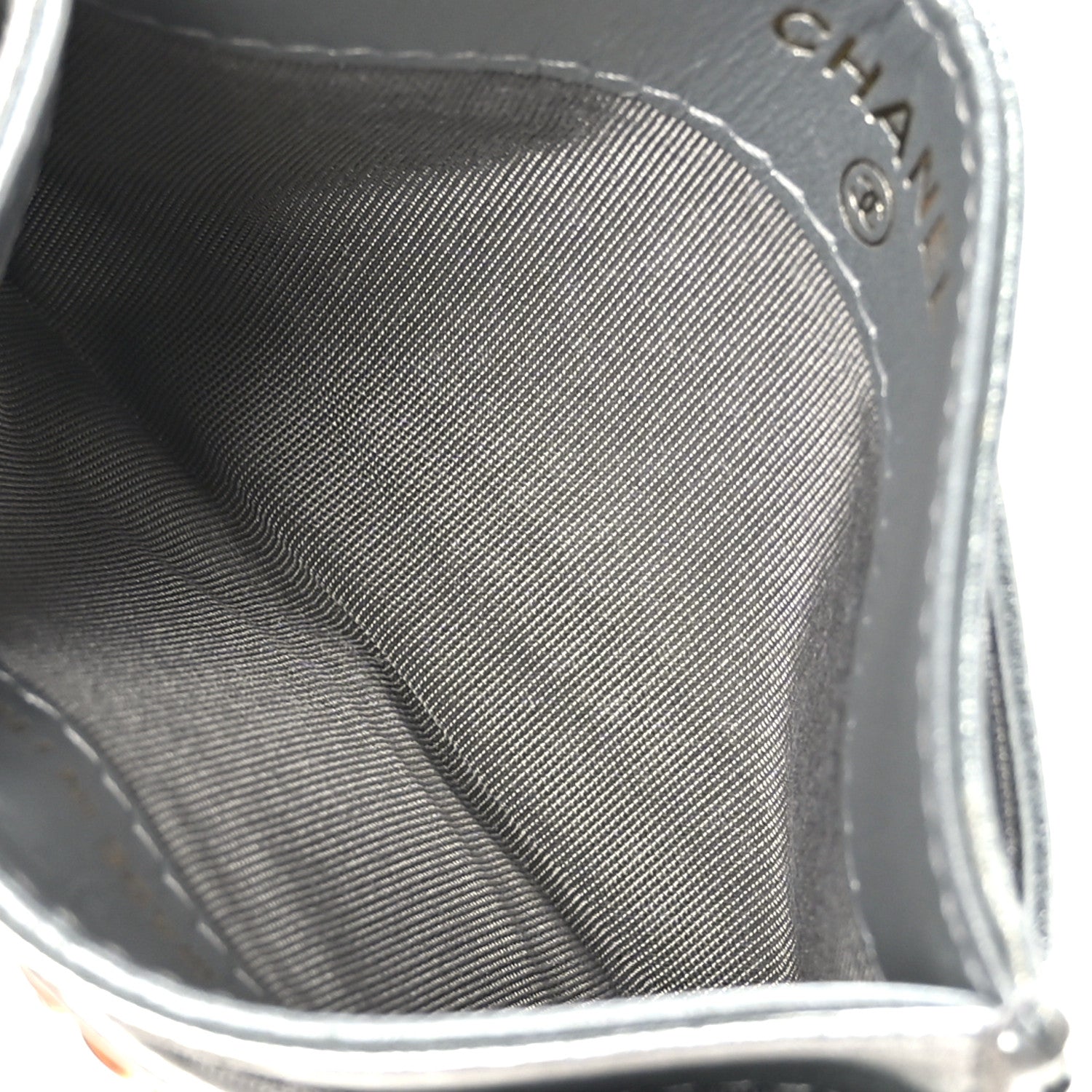 Chanel Metallic Goatskin Quilted 19 Card Holder Silver 5 of 9