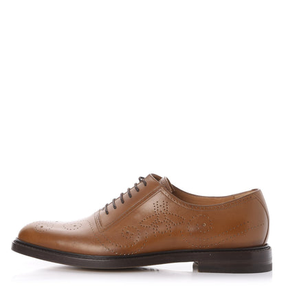 Gucci Calfskin Bee Perforated Mens Lace Up Oxfords 7 Brown 1 of 9
