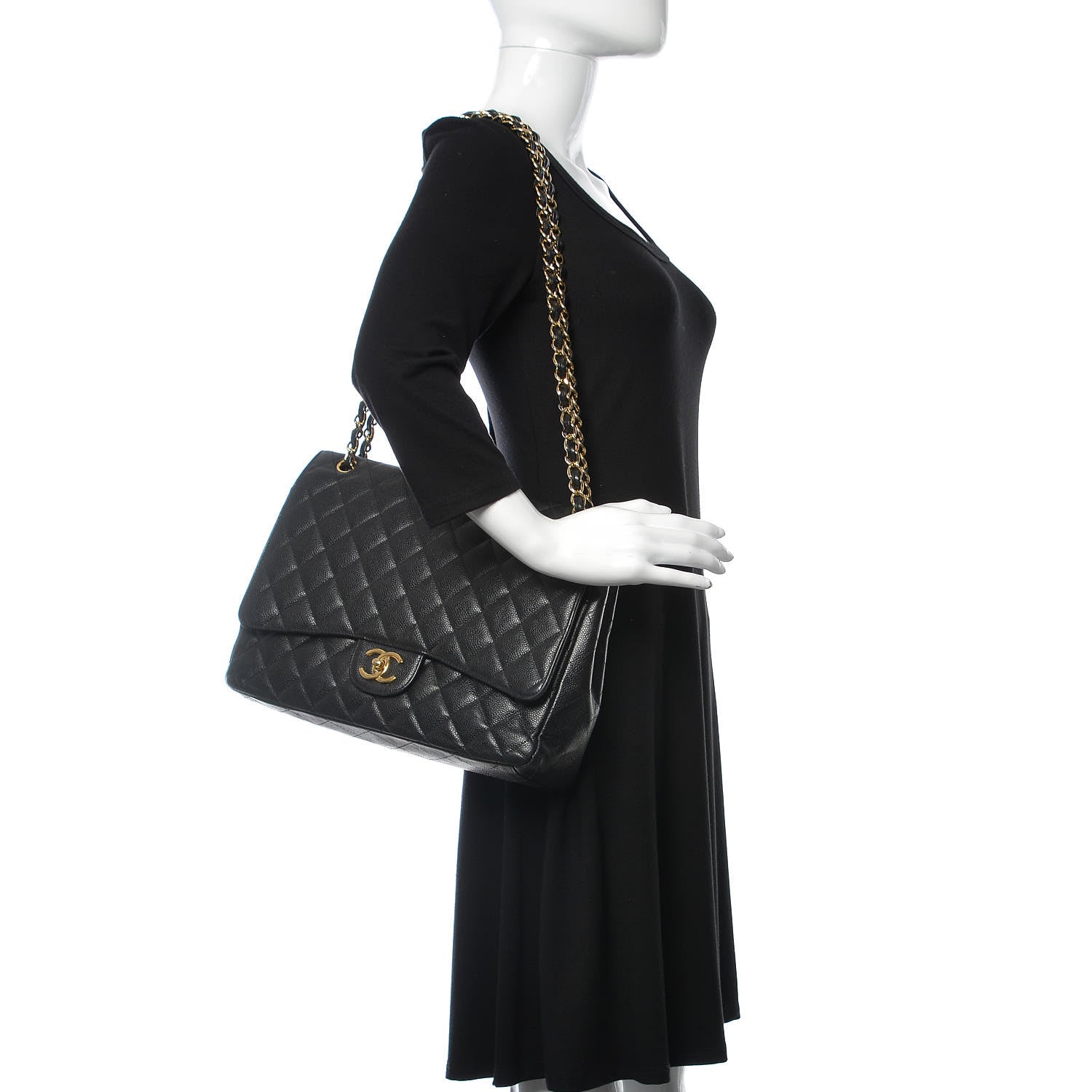 Chanel Caviar Quilted Maxi Double Flap Black 2 of 19
