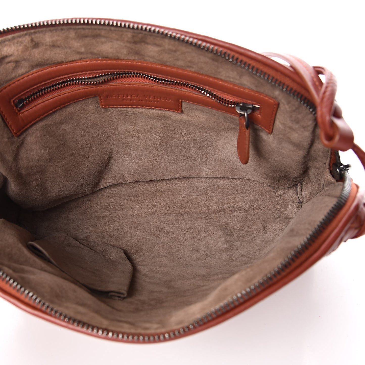 Nappa Intrecciato Nodini Crossbody Rust